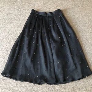 NWT DOLCICIMO black skirt w dark gold ball accents